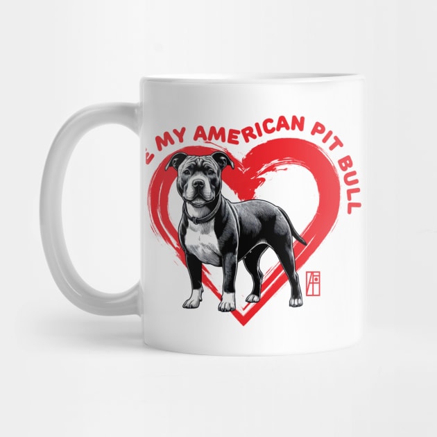 I Love My American Pit Bull Terrier - I Love my dog - Loyal dog by ArtProjectShop